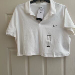 Nike Women's Off White Cropped Polo